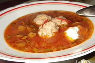 Суп овощной с фрикадельками