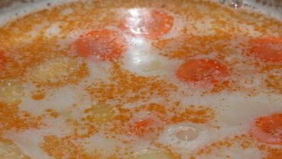 рыбный суп с икрой мойвы