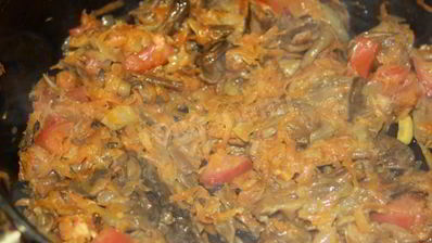 постные щи из свежей капусты с сушеными грибами