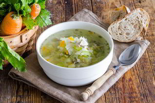 Щи из свежей капусты с курицей