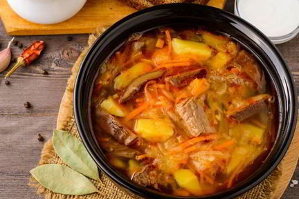 Щи со свежими грибами