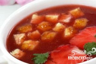 Суп из клубники со сливками