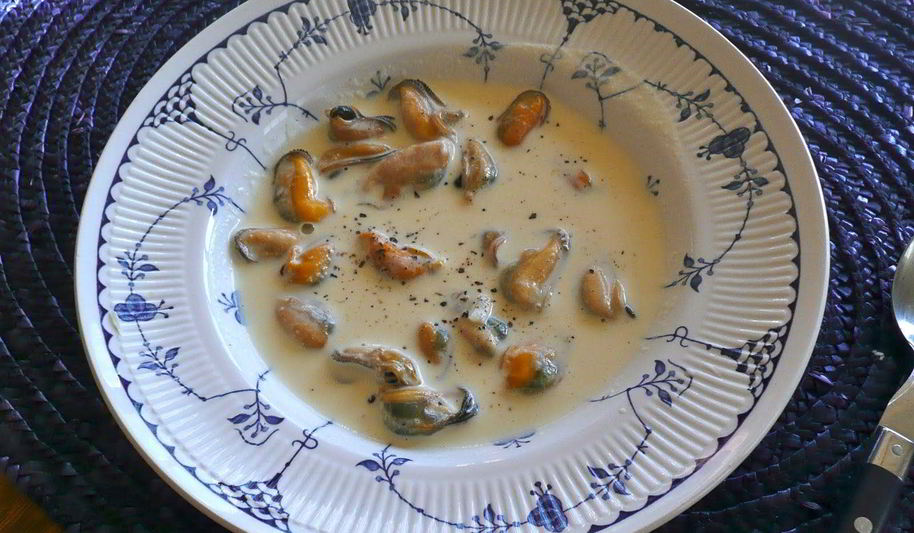 Рецепт супа из мидий со сливками
