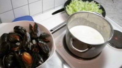 суп из мидий со сливками