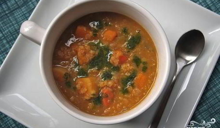 Рецепт супа из сквоша и чечевицы с кориандровым маслом