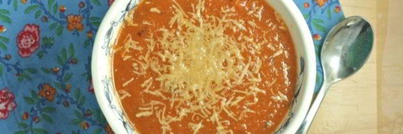 Суп из томатного сока с сыром