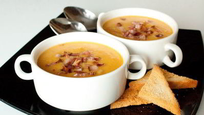 гороховый суп-пюре с беконом