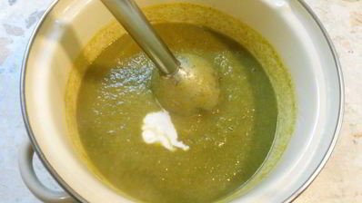 суп-пюре из брокколи и шампиньонов