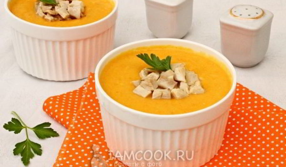 Рецепт супа-пюре из моркови с курицей