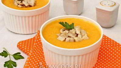 суп-пюре из моркови с курицей