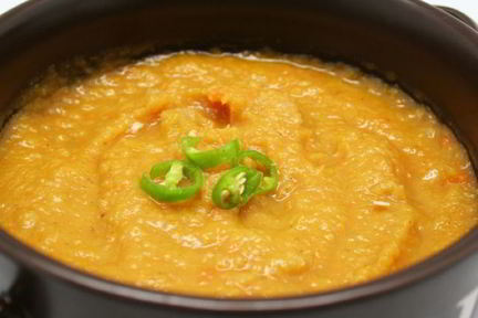 Суп-пюре из нута и лука порея