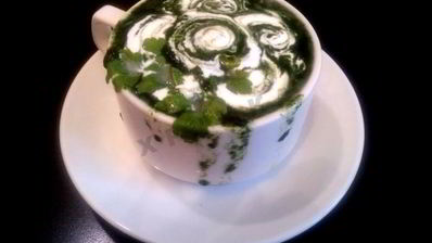 суп пюре из шпината замороженного со сливками