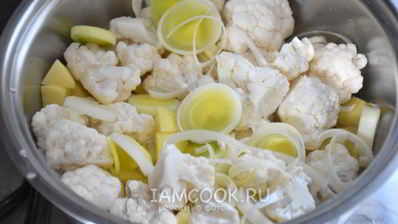 суп-пюре из цветной капусты и картофеля