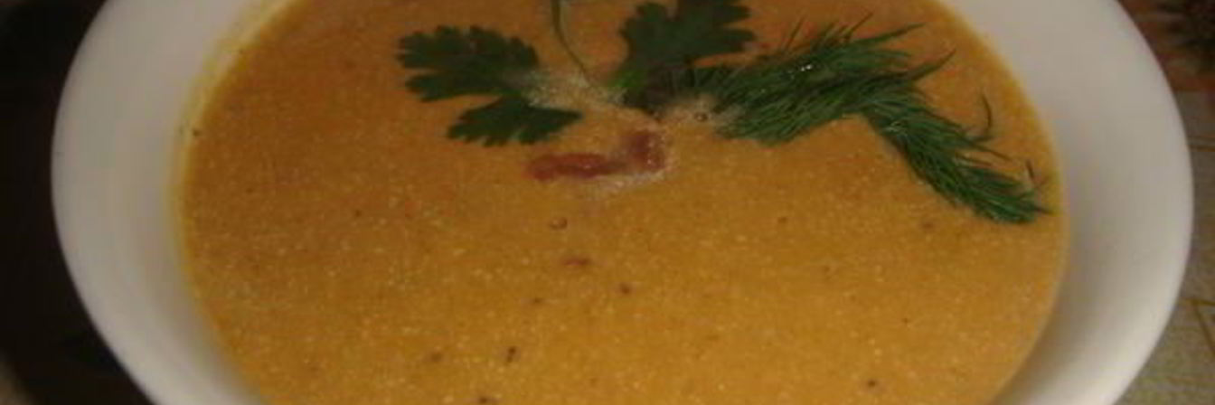 Суп-пюре из тыквы и морепродуктов