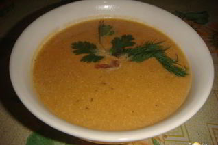 Суп-пюре из тыквы и морепродуктов