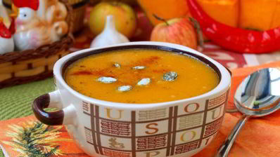 суп-пюре из тыквы с яблоками