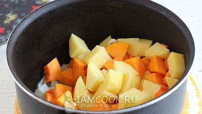 томатно-тыквенный суп-пюре с картофелем