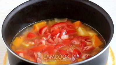 томатно-тыквенный суп-пюре с картофелем