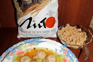 Суп с куриными фрикадельками и отрубями лито