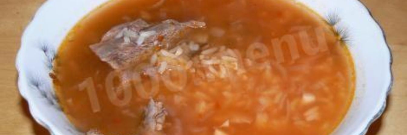 Суп с томатной пастой и рисом по-грузински