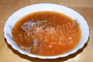 Суп с томатной пастой и рисом по-грузински