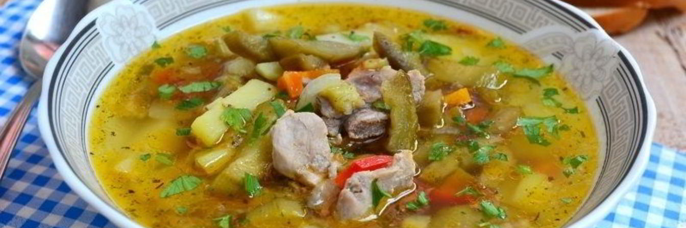 Суп со свининой и овощами