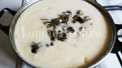 сырный суп с грибами