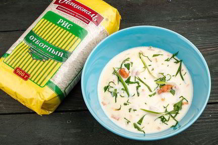 Сырный суп с креветками