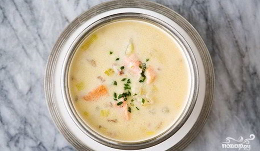 Рецепт сырного супа с семгой