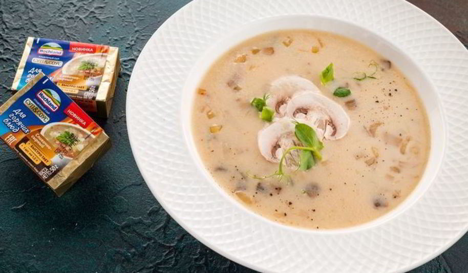 Рецепт сырного супа с шампиньонами
