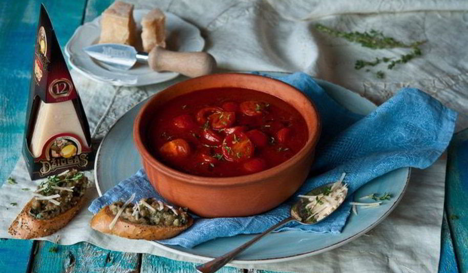 Рецепт томатного супа с сыром джюгас