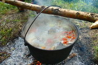 Уха из форели на костре