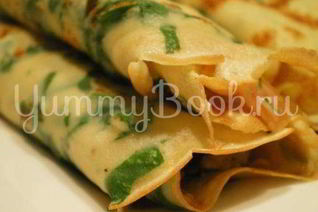 Блинчики crepes с начинкой из копченого лосося