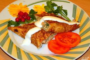 Блинчики, фаршированные курицей