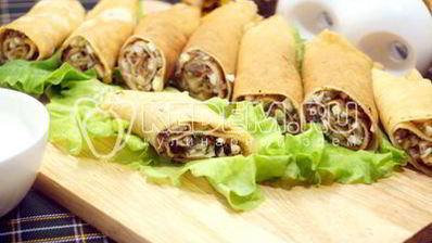 блины с грибной начинкой