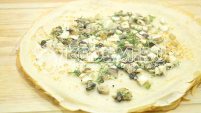блины с грибной начинкой