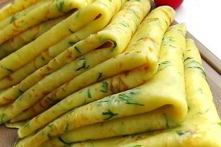 Сырные блины с укропом