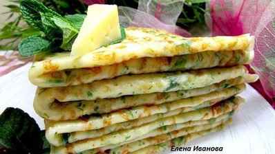 сырные блины с зеленью