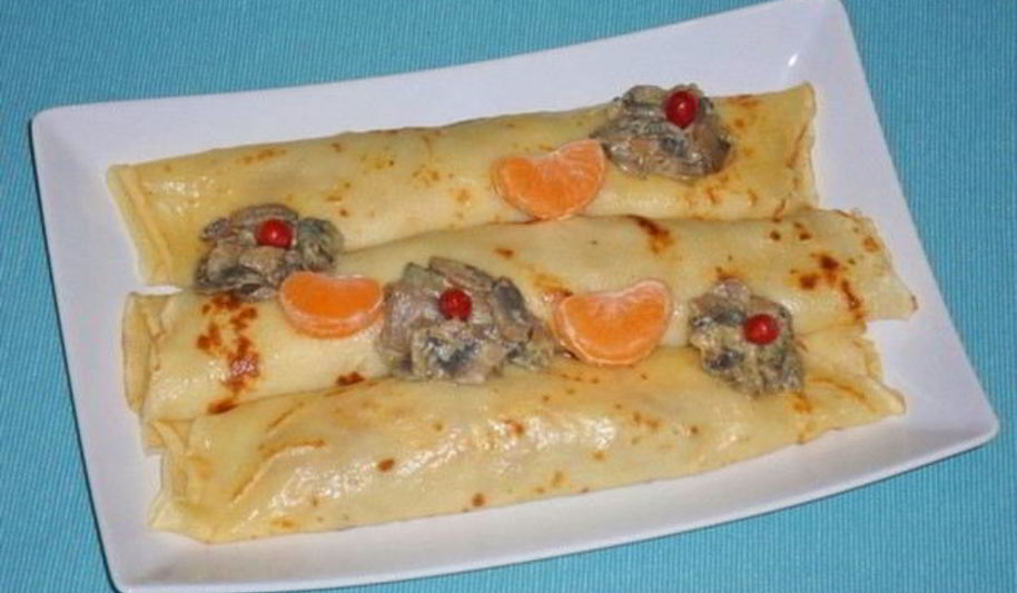 Рецепт заварных блинчиков с начинкой