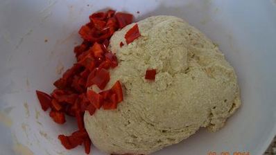 булочки с творогом и запеченным сладким перцем