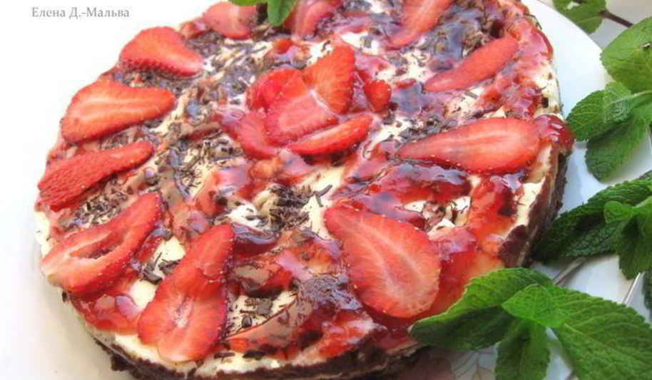 Рецепт чизкейка клубника с шоколадом