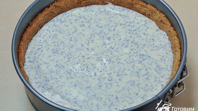 чизкейк с яблоками и маком