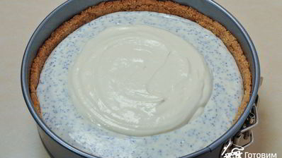 чизкейк с яблоками и маком