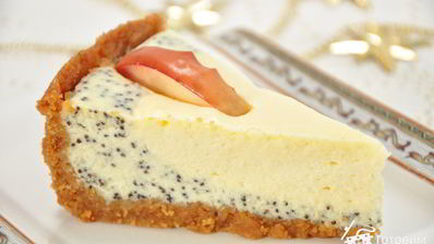 чизкейк с яблоками и маком