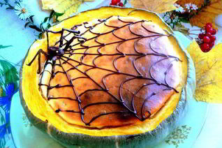 Чизкейк в тыкве Паутинка