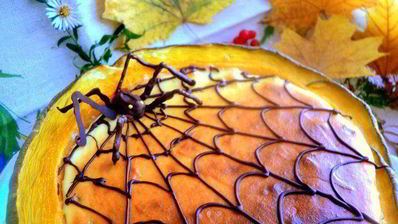 чизкейк в тыкве паутинка