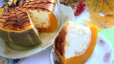 чизкейк в тыкве паутинка