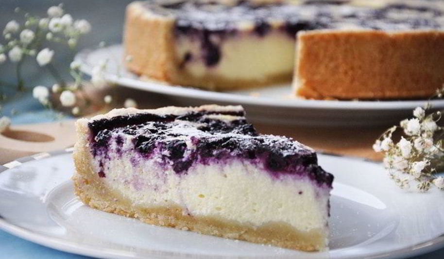 Рецепт ванильного чизкейка с голубикой