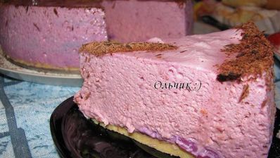 воздушный черри-чизкейк без выпечки