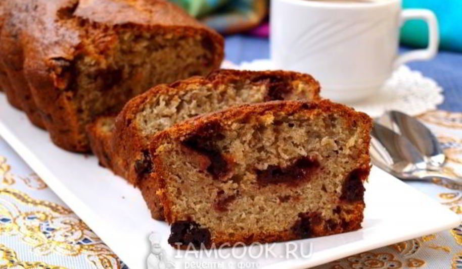 Рецепт бананового кекса с вишней